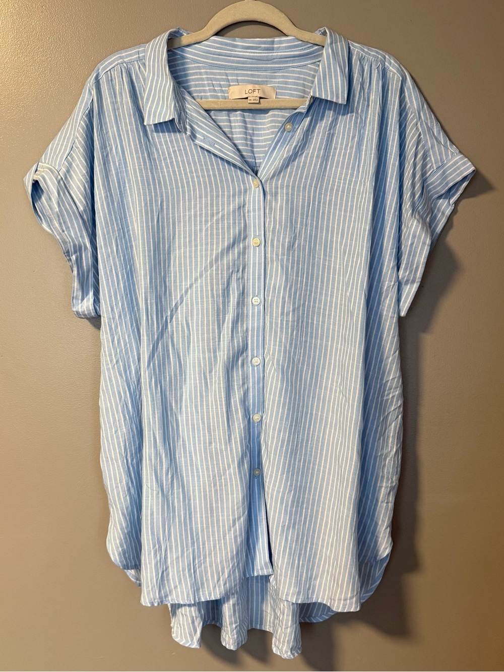 LOFT | Blue & White Striped Dolman Sleeve Blouse